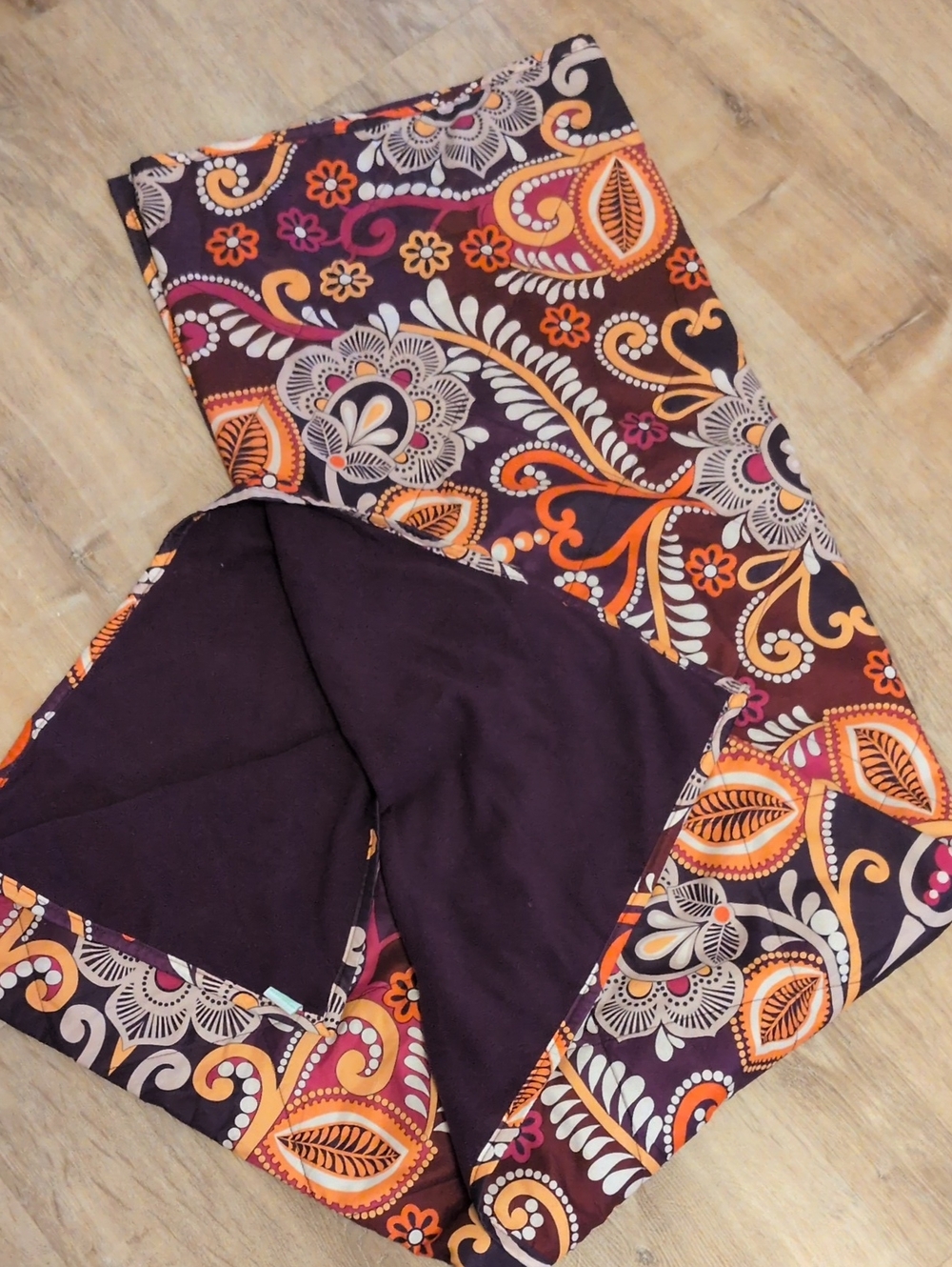 Vera Bradley Purple Paisley Quilted Throw Blanket - Home Bedding